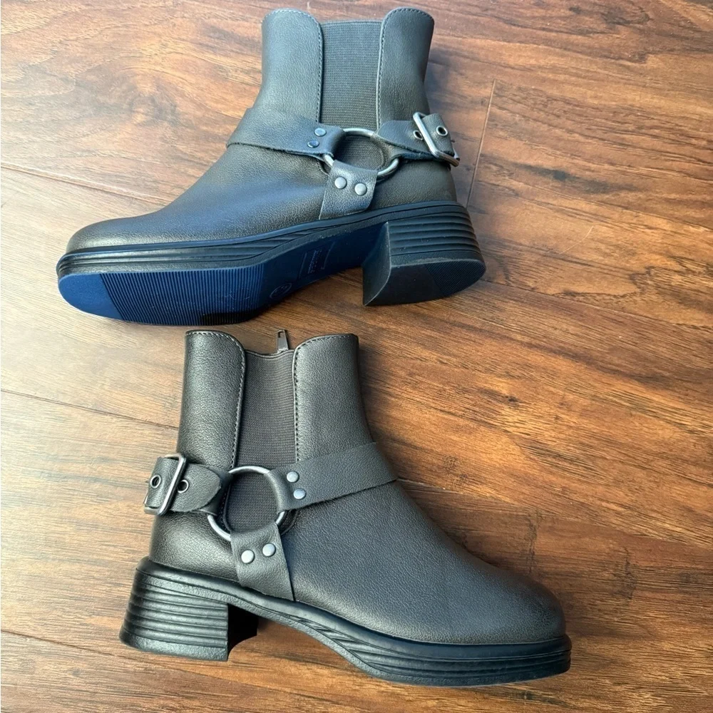 NWOT Steve Madden Stone Leather Motorcycle Rider Ankle Boots-Size 13